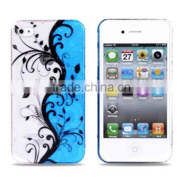 for iphone 4 case,Rain drop Flowers design cover case for iphone 4G