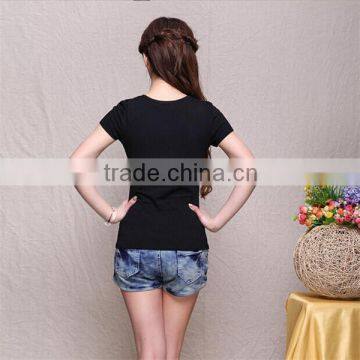 Embroidery Logo Wholesale Plain t Shirts Cheap T-shirts Women photo-4