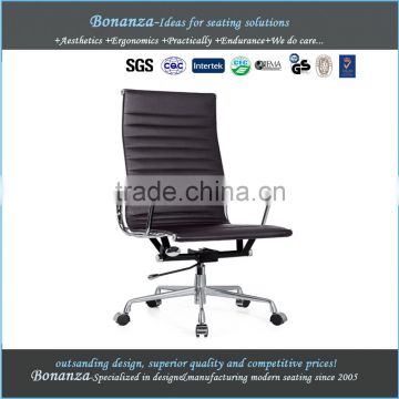 B-2H# metal frame high back chair in leather for office, hotel room modern design