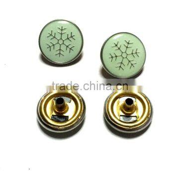 With Mint Green Color Logo Epoxy Spring Snap Button photo-4