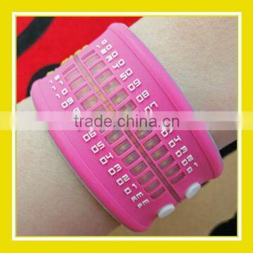 2016 Hot Sell Products Bros Baby Rinne Women Waterproof Foldable Pink Rubber Wrist LED Watch photo-2