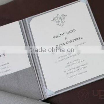 Grey Silk Wedding Invitation