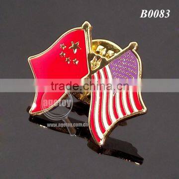 Acrylic Plastic Box Packing China And The United States National Flags Customized Enamel Metal Pin Badge photo-5