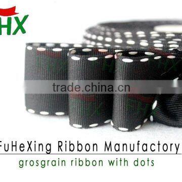 Wholesale 5cm Black and White Stitched Grosgrain Ribbon photo-2