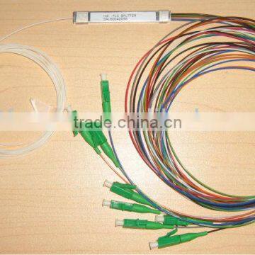 1*8 1260-1650nm Steel mini module type,0.9mm cable dia. 1.5m length,with SC/APC connector FTTH PLC Splitter