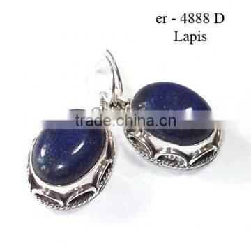 silver earrings semi precious stone lapis lazuli 925 sterling silver jewelry wholesale