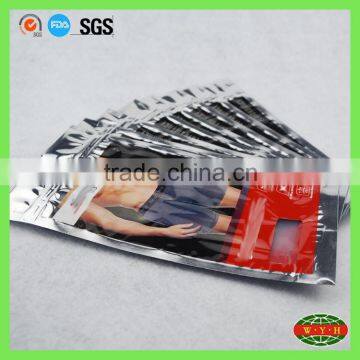 aluminum lamination stand up pouch , custom printing zipper underwear packing bag