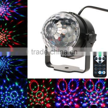 Hot 3W RGB Remote Control Mini LED Magic Ball Lamp UK/US/EU Plug Stage Effect Light for Disco KTV Club Bar Home Party