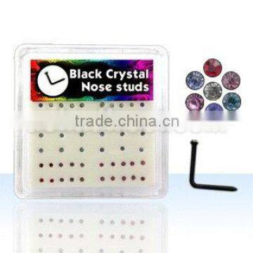 black acrylic nose studs