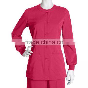 Wholesale OEM Hot Sale Fashion Newest Uniforms Women's Junior Warm Up Solid Scrub Jacket Nurse Uniform photo-4
