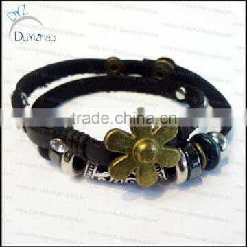 Wholesale Newest Cheap Leather Bracelet Chunky Leather Bracelet