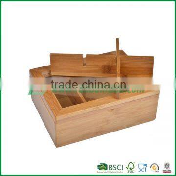 bamboo tea box with detachable compartments, bamboo tea canister