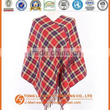 fashion soft wholesale red loop yarn woven square shawl