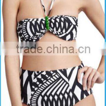 2014 new hot anti-uv 50+ high waist bikini swimming wear