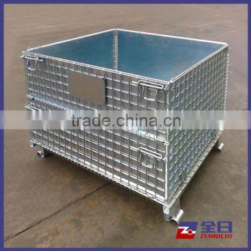 Collapsible Wire Mesh Pallet with Built-In Steel Plate