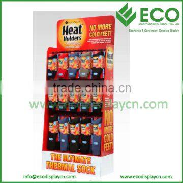 Cardboard Socks Display Stands With Plastic Hooks
