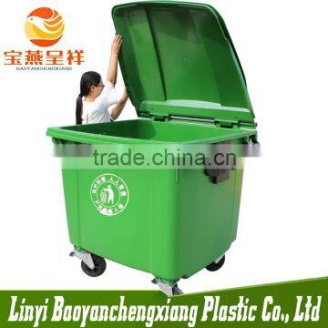 1100l large green china plastic dustbin
