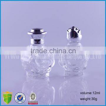 Skull Round Rose Oblate Empty E Liquid Glass Bottles 12ml With Airtingt Aluminum Cap photo-3