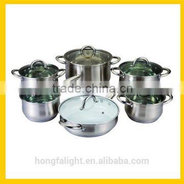 Hotselling stainless steel cookware gold handles