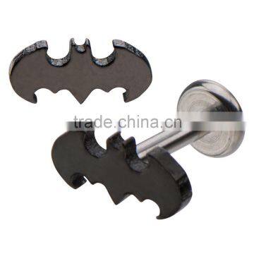 316L Batman Logo Top Labret Stud Labret Batman Piercing