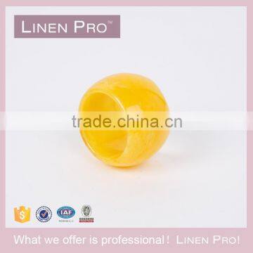 LinenPro Yellow Round Rhinestone Napkin Ring Cheap Bulk Napkin Ring