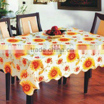 pvc non-woven flower design sequin tablecloths, latest design printing sequin tablecloths