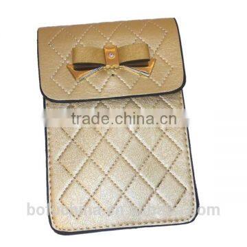 Two Separated Pouches Fashion Leather Bag for Iphone