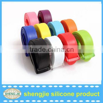 Fashion silicone belt/sports silicone belt/silicone belt with plastic buckle