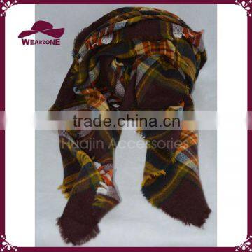 2015 New Fashion Checked Tartan Plaid Lady Acrylic Winter Scarf