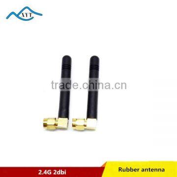 Factory Price length 70mm wireless wifi 2.4g 2dbi antenna with Right Angle SMA male