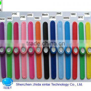 2013 top selling portable silicone slap watch with your logo
