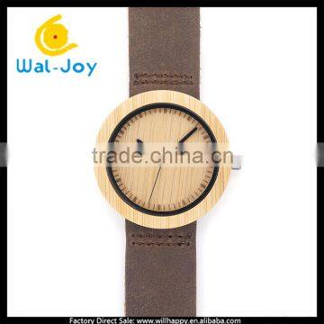 WJ-5353 Japan Movement Newest Special Genuine Leather Strap Wood Dial Unisex Watches photo-4