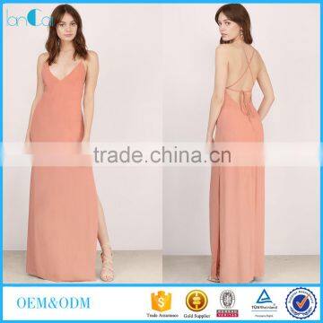 Customize special pattern sexy backless hippie maxi dress fashion