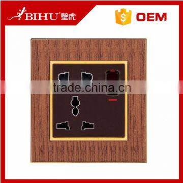 High Fashion Wood Grain Switch Socket With Neon for UK, Universal, 2 Pin and 3 Pin photo-6