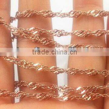 SN027 Factory direct sale water wave model necklace with rose gold plated
