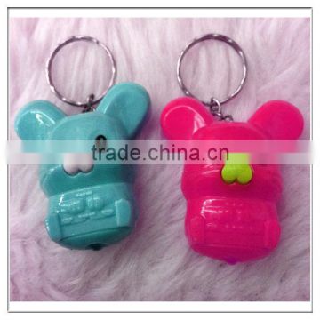 custom promotion cute key chain new plastic key chain with led light