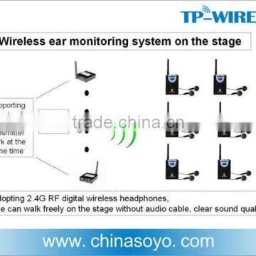 2.4G multi-channel wireless in ear monitor system for stage