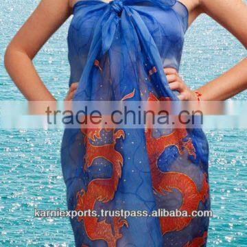 Colorful Printed Pareo / Sarong Beach Scarf(India) /Colorful Printed Pareo / Sarong Beach Scarf