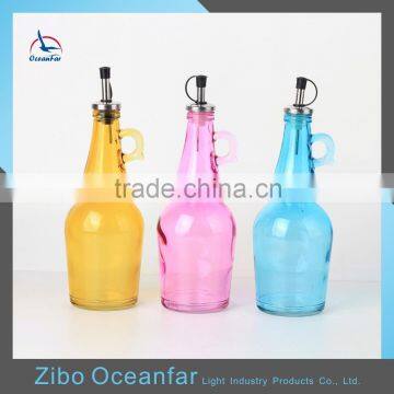 Eco-friendly Cooking Oil Glass Bottle Fruit Vinegar Decorative Bottle Colored Olive Oil Bottles Wholesale