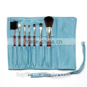 Hot Selling Synthetic Hair Wooden Handle Travelling Cruelty Free 7PCS Blue Makeup Brush Set photo-2