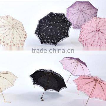 4 Folds Inverse Tiantang Frame Pretty Classic Foldable Lace Sun Umbrella