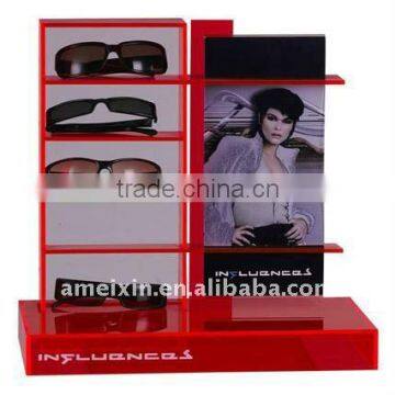 Red Acrylic Display Stand for Eyeglasses