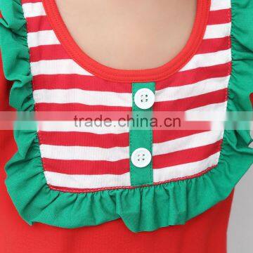 Wholesale Red Boutique Ruffle Christmas Outfits Two Pieces Christmas Pajamas for Baby Girls photo-5