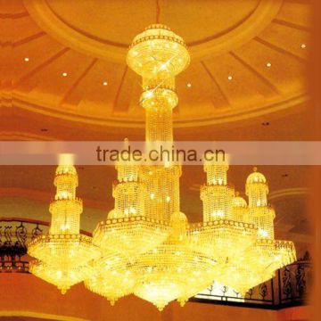 luxury big gold crystal hotel chandelier HQL-5007