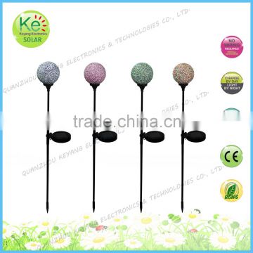 Glass bead ball garden LED solar stake light