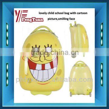 2014 China Factory Carton Kitty Lovely Child School Bag With Cartoon Picture,smilling Face