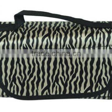 Cosmetic Travel Make up Hand Case Bag ,zebra pattern foldable hanging travel cosmetic toiletry bag