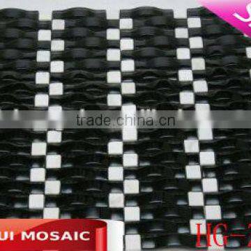 black and while crystal glass arched mosaic HG-Z063