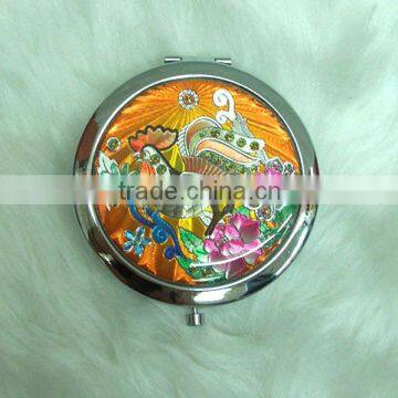 Wholesale promotional gift metal compact mirror/antique round metal cosmetic mirror