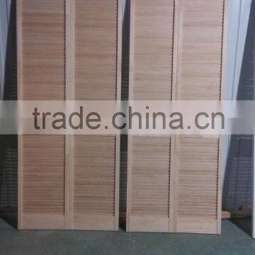FSC Certificated Interior Wood Shutter Door, White Primer Pine Louver Shutter Door photo-2